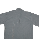 BARACUTA Mens Grey Short Sleeve Shirt L Button Down Collar Casual Comfortable