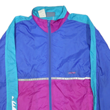 HIND Mens Blue & Pink Zip Jacket L Nylon Colourblock Sports Retro Casual