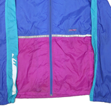 HIND Mens Blue & Pink Zip Jacket L Nylon Colourblock Sports Retro Casual