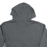 TOMMY HILFIGER Womens Grey Zip Half Hoodie M Logo Sleeve Print