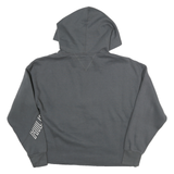 TOMMY HILFIGER Womens Grey Zip Half Hoodie M Logo Sleeve Print