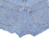 LEVI'S Womens Shorts Blue Denim Cut-Off XS W24 Retro Casual Summer