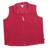 WOOLRICH Womens Red Fleece XL Zip Up Sleeveless Casual Outdoor Vest Jacket