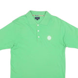BURBERRY Mens Green Polo Shirt M Cotton Blend Short Sleeve Embroidered Logo