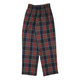 LIZ CLAIBORNE Womens Wool Blend Relaxed Trousers Red Blue Plaid W26 L30