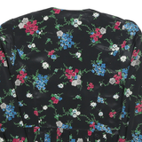 LESLIE FAY Womens Black Floral Printed Long Sleeve Round Neck Top S Elegant