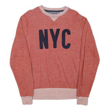 TOMMY HILFIGER Mens Red Crew Neck M NYC Sweatshirt Cotton Blend Pullover