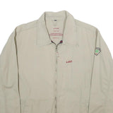 LET'S GO Mens Beige Cotton Zip Jacket XL Plain Casual Light Comfort