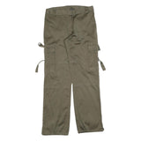 MASSIO Womens Relaxed Green Cargo Trousers W28 L30 Polyester Blend Zip Pocketed