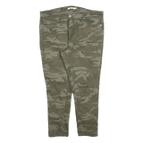 LEVI'S Womens Cotton Blend Green Camouflage Slim Tapered Trousers W38 L26