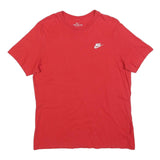 NIKE Mens Red Classic T-Shirt L Short Sleeve Crew Neck Cotton Blend