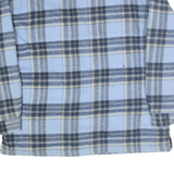 DICKIES Mens Blue White Check Button Jacket XL Cotton Blend Classic Workwear