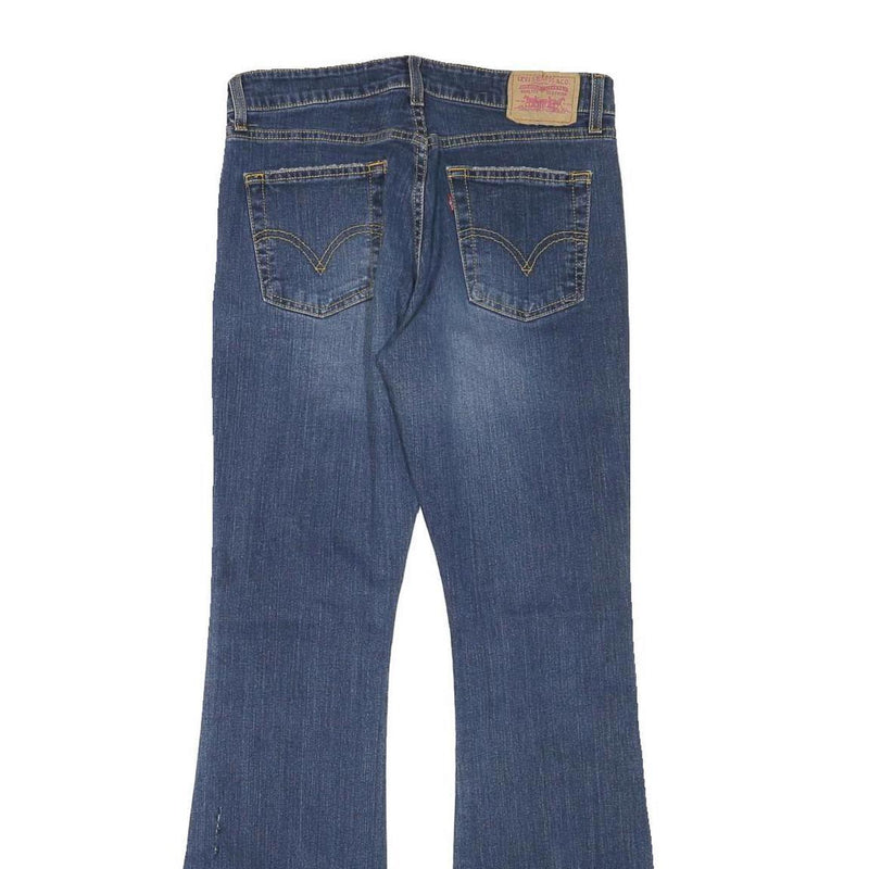 LEVI'S 519 Womens Jeans Blue Regular Flared Denim Medium W28 L31 Stylish Zip