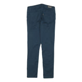LEVI'S Womens Cotton Blend Blue Slim Skinny Trousers W24 L25 Zip Closure