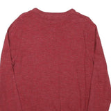 TOMMY HILFIGER Mens Red Cotton Blend Plain Crew Neck Basic Knit Jumper M Stylish