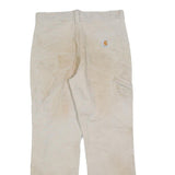 CARHARTT Mens Cotton Blend Beige Relaxed Straight Trousers W30 L28 Workwear