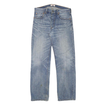 LEVI'S 501 Mens Blue Regular Straight Denim Cotton Blend Light W31 L30 Button