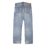 LEVI'S 501 Mens Blue Regular Straight Denim Cotton Blend Light W31 L30 Button
