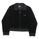 REEBOK Womens Black Jacket UK 16 Cotton Blend Zip Plain Casual Sportswear