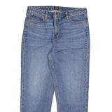 LEE Mens Regular Fit Blue Denim Jeans Zip W33 L29 Classic Cotton Casual Wear