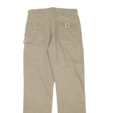 CARHARTT Mens Cotton Blend Beige Regular Straight Trousers W32 L32 Workwear