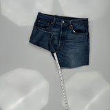 501 Levis Denim Shorts - 32W 8L Dark Wash Cotton