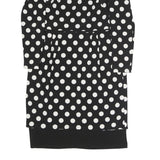 LAUREN RALPH LAUREN Womens Black & White Polka Dot Day Dress Polyester Long