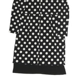 LAUREN RALPH LAUREN Womens Black & White Polka Dot Day Dress Polyester Long