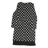 LAUREN RALPH LAUREN Womens Black & White Polka Dot Day Dress Polyester Long