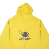 Mens Yellow Button Jacket L Polyester Plain Casual Hooded Raincoat Bright