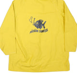 Mens Yellow Button Jacket L Polyester Plain Casual Hooded Raincoat Bright