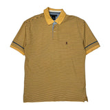 Tommy Hilfiger Striped Polo Shirt - Large Yellow Cotton