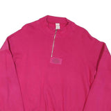 YORK Mens Pink 1/4 Zip L Sweatshirt Cotton Blend Casual Pullover