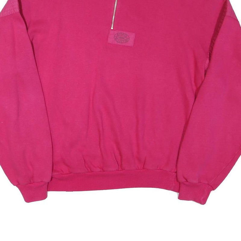 YORK Mens Pink 1/4 Zip L Sweatshirt Cotton Blend Casual Pullover