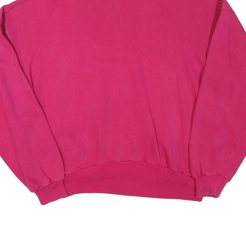 YORK Mens Pink 1/4 Zip L Sweatshirt Cotton Blend Casual Pullover