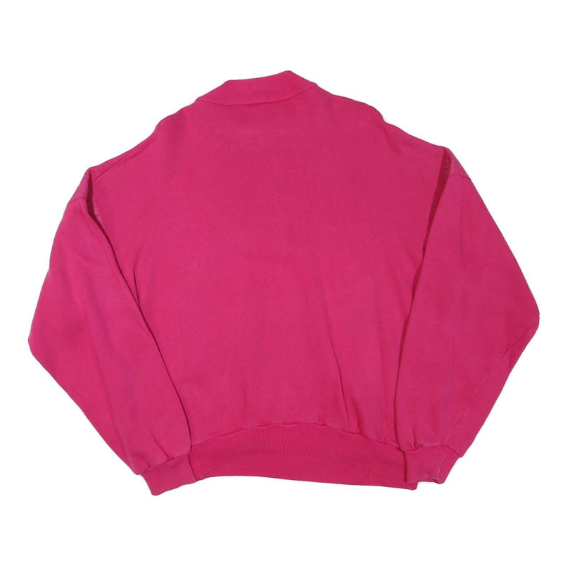 YORK Mens Pink 1/4 Zip L Sweatshirt Cotton Blend Casual Pullover