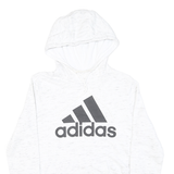 ADIDAS Mens White Hoodie XS Cotton Blend Pullover Lightweight Pocket