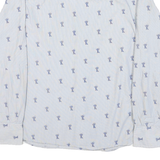 G-STAR Mens Blue Shirt M Cotton Blend Printed Casual Long Sleeve Button