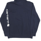 CARHARTT Mens Navy Blue Hoodie L Cotton Blend Casual Pullover Sweatshirt