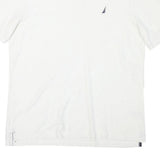 NAUTICA Mens White Polo Shirt L Slim Fit Cotton Blend Classic Summer Wear
