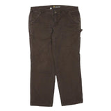 CARHARTT Womens Cotton Blend Brown Regular Straight Trousers W38 L30 Workwear
