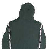 PUMA Mens Green Hoodie M Cotton Pullover Logo Tape Sleeve Casual Sweatshirt