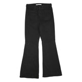 CELEBRITY PINK Womens Black Regular Flared Denim Jeans W30 L32 Braided Waistband