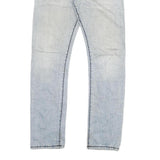 Light Blue Mens Slim Skinny Denim Jeans Cotton Blend W30 L31 Faded Washed Zip