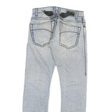 Light Blue Mens Slim Skinny Denim Jeans Cotton Blend W30 L31 Faded Washed Zip