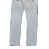Light Blue Mens Slim Skinny Denim Jeans Cotton Blend W30 L31 Faded Washed Zip