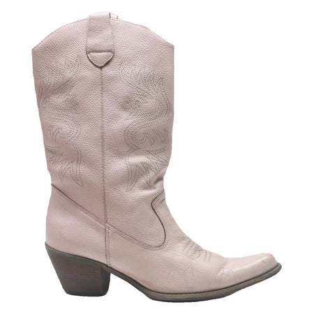 EVERY Womens Cowboy Boots Leather Pink UK 6 Western Style Chunky Heel