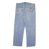 DICKIES Mens Jeans Blue Regular Straight Denim Light W38 L33 Workwear Zip