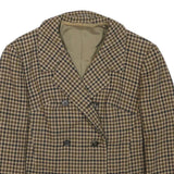 ERLE FZ Womens Brown & Black Double Breasted Jacket S Wool Houndstooth Button