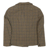 ERLE FZ Womens Brown & Black Double Breasted Jacket S Wool Houndstooth Button